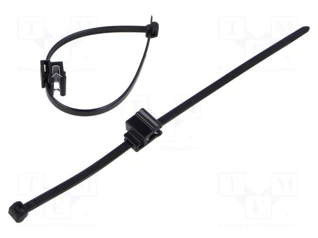 Cable tie; with fixing lugs,with fixing for edges; L: 200mm HELLERMANNTYTON T50ROSEC5A-W-BK