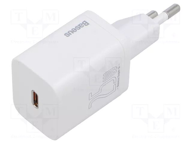 Power supply: switching; mains,plug-in; 5÷12VDC; 25W; 78x34x28mm BASEUS CCSP020102