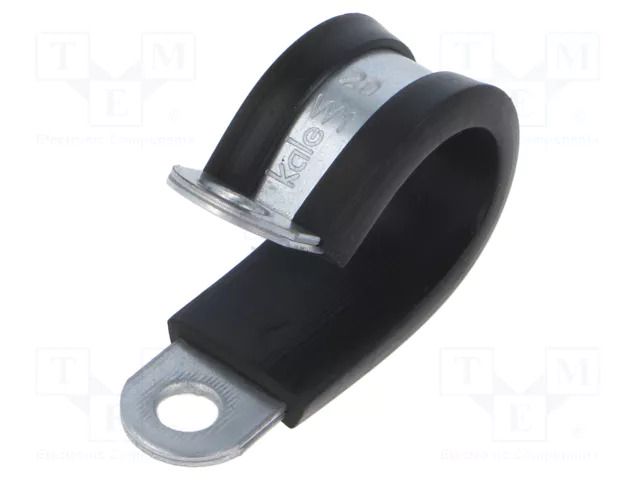 Fixing clamp; ØBundle : 20mm; W: 15mm; steel; Cover material: EPDM KALE CC-D1-20X15-W1EPDM