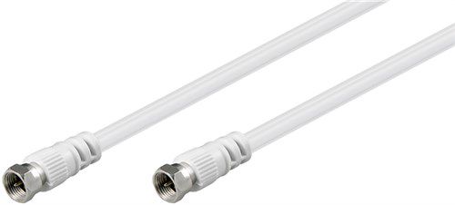 SAT Antenna Cable (<70 dB), Double Shielded, 2.5 m, white - F plug > F plug 11724