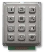 KEYPAD, METAL, IP67, 3X4 MCAK304NSSBWPMM