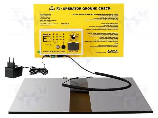 ESD wristband and shoe tester; ESD; 158x95x60mm; 28V ELME E3SPS
