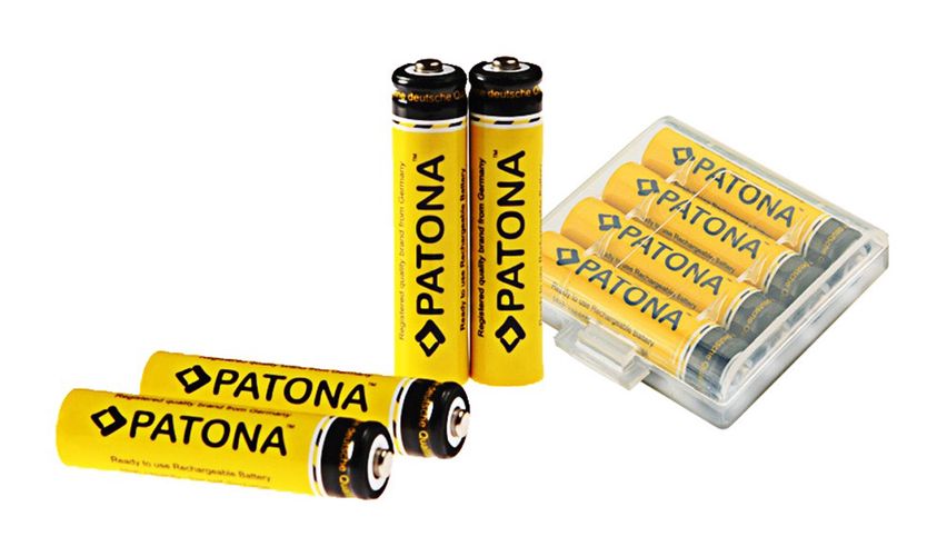 PATONA Micro Batteries: 4x Akku AAA MICRO LR3 PATONA 900mAh inkl Box, PATONA 1190 4260317092426