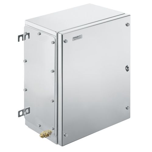 Ex metal housing, 300 x 400 x 150 mm, electropolished, Flange plate: Yes, Bottom, left, right, 4 hinges and M6 hex-head slotted screws SW10 Weidmuller 1194930000 04032248977680
