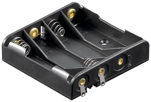 4x AAA (Micro) Battery Holder, black - Solder tail (U) 11989