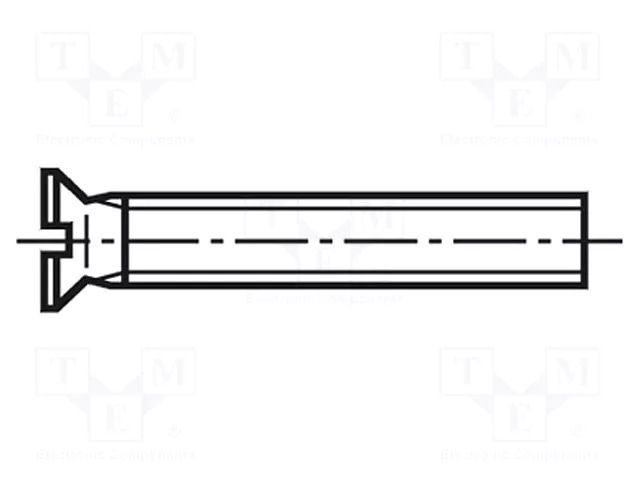 Screw; M5x6; 0.8; Head: countersunk; slotted; 1mm; steel; zinc BOSSARD B5X6/BN373