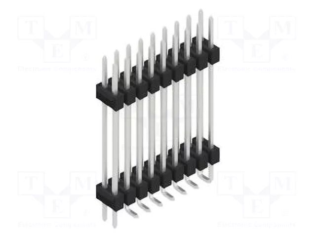 Connector: pin strips; pin header; male; PIN: 18; 3A; 250V; SMT; 2x9 FISCHER ELEKTRONIK SL16SMD24718.ZP
