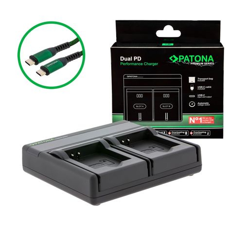  PATONA Premium Dual PD Performance charger for Panasonic DMW-BCN10 incl. USB-C input/output, PATONA 121661 4055655243285