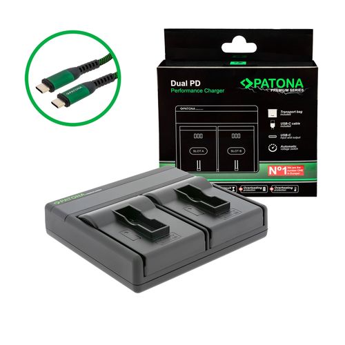  PATONA Premium Dual PD Performance charger for GoPro AHDBT-401 incl. USB-C input/output, PATONA 121669 4055655243346