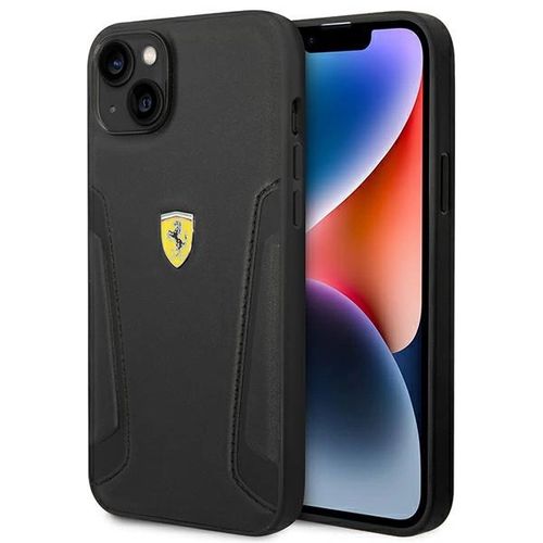 Ferrari FEHCP14MRBUK iPhone 14 Plus 6.7&quot; black/black hardcase Leather Stamp Sides, Ferrari 3666339062453 3666339062453