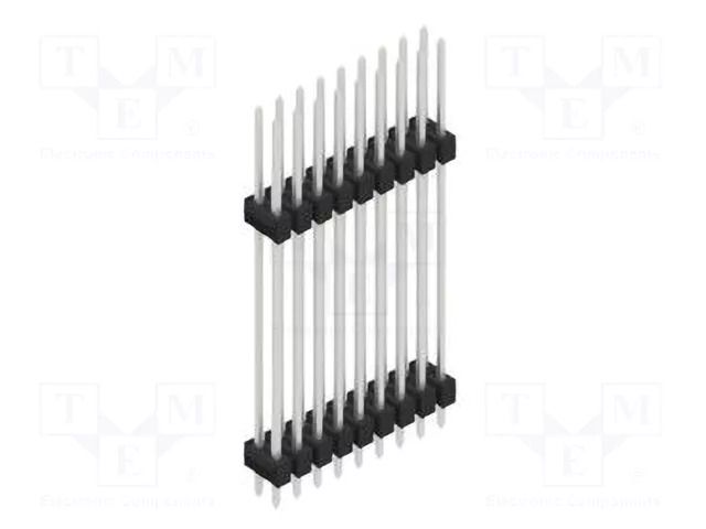 Connector: pin strips; pin header; male; PIN: 18; 3A; 250V; THT; 2x9 FISCHER ELEKTRONIK SL14.310.18.Z
