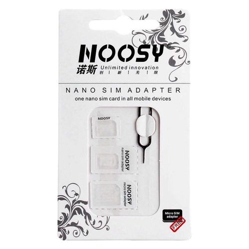 Noosy Adapter Nano Micro Sim 3in1 iPhone Set + key, Hurtel 758399853898 758399853898