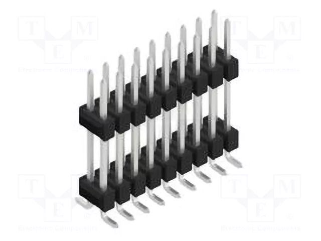 Connector: pin strips; pin header; male; PIN: 18; 3A; 250V; SMT; 2x9 FISCHER ELEKTRONIK SL16SMD15718.Z