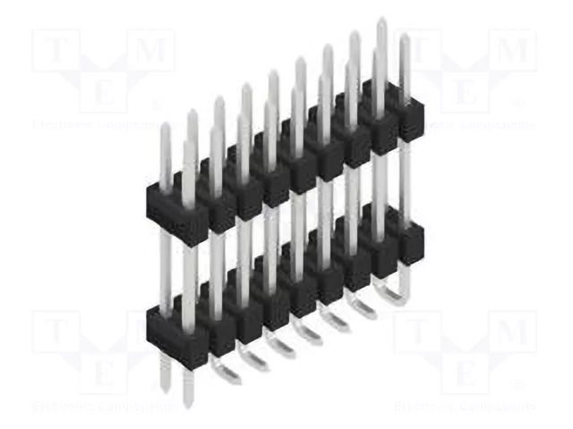 Connector: pin strips; pin header; male; PIN: 18; 3A; 250V; SMT; 2x9 FISCHER ELEKTRONIK SL16SMD15718.ZP