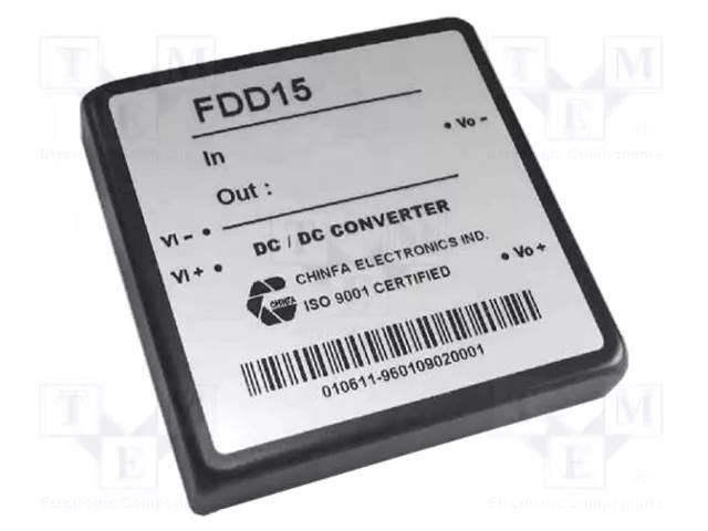 Converter: DC/DC; 10W; Uin: 9÷18VDC; Uout: 5VDC; Iout: 2A; FDD15 CHINFA ELECTRONICS FDD15-05S1