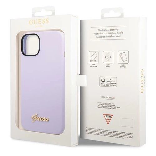Guess GUHCP14SSLSMU iPhone 14 6.1" purple/purple hard case Silicone Vintage Gold Logo, Guess 3666339064969 3666339064969