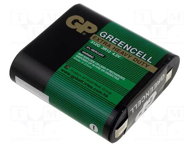 Battery: zinc-carbon; 3LR12,3R12; 4.5V; non-rechargeable; 1pcs. GP BAT-3R12/G