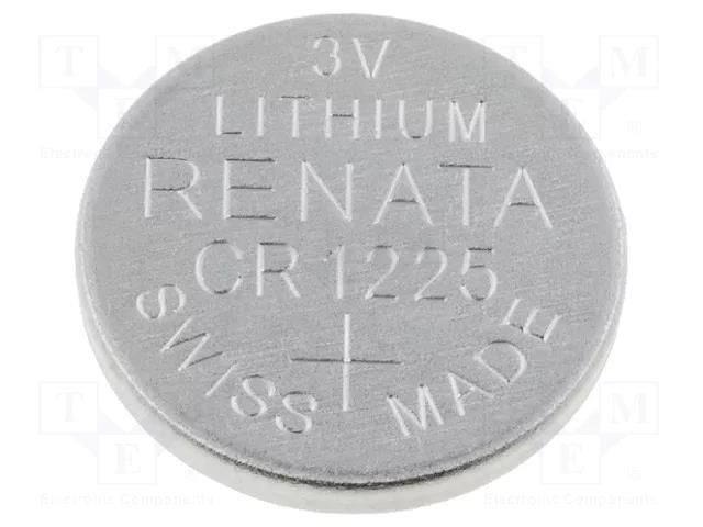 Battery: lithium; CR1225,coin; 3V; 48mAh; non-rechargeable RENATA BAT-CR1225/RE