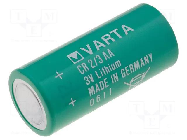 Battery: lithium; 2/3AA,2/3R6; 3V; 1350mAh; non-rechargeable VARTA MICROBATTERY BAT-CR2/3AA/V