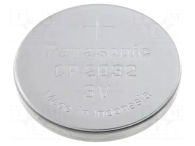 Battery: lithium; CR2032,coin; 3V; 220mAh; non-rechargeable PANASONIC BAT-CR2032/P