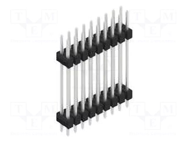 Connector: pin strips; pin header; male; PIN: 18; 3A; 250V; THT; 2x9 FISCHER ELEKTRONIK SL6.223.18.Z