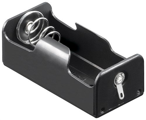 1x C (Baby) battery holder, Solder tail (U), black - Solder tail (U) 12453
