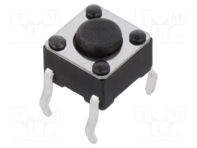 Microswitch TACT; SPST; Pos: 2; 50mA/12VDC; THT; none; 1.6N; 6x6mm Same Sky TS026643BK160LCRD