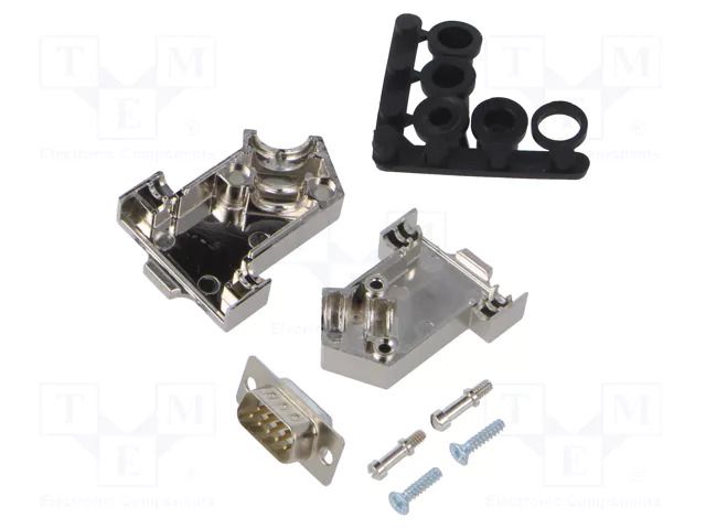 Connector: D-Sub; PIN: 9; plug; male; soldering; for cable; white ENCITECH D45NT09-M-DBP-W-K
