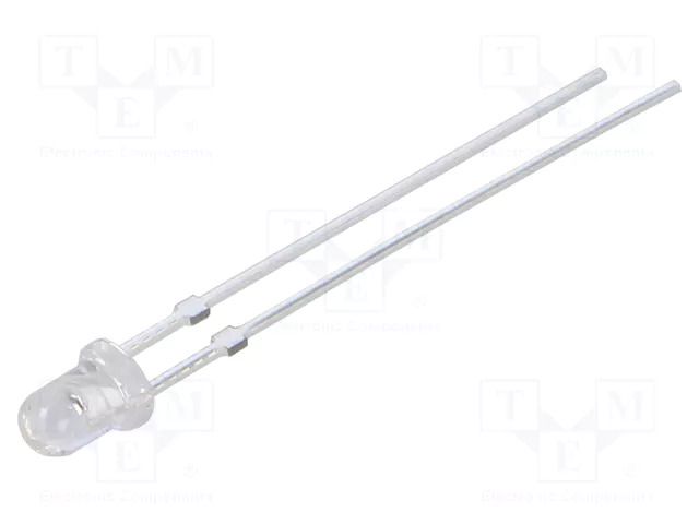 LED; red; 3mm; 4200÷5800mcd; 30°; Front: convex; 2.1÷2.6VDC; 78mW OPTOSUPPLY OSR5PA3131C