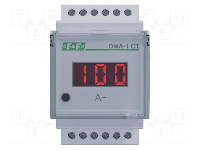 Ammeter; digital,mounting; True RMS; for DIN rail mounting; LED F&F DMA-1RMS-CT