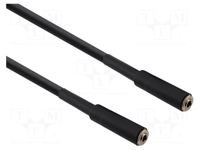 Cable; Jack 3.5mm socket,both sides; 1m; black; Øcable: 6mm; PVC REDS MUSIC AU2510