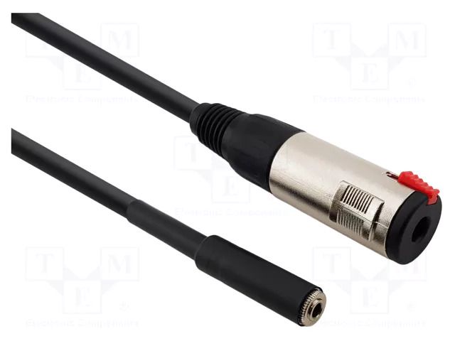 Cable; Jack 3.5mm socket,Jack 6,3mm socket; 4m; black; PVC REDS MUSIC AU2640