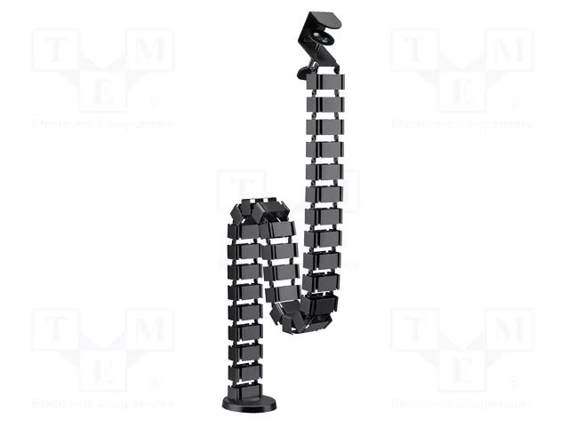 Wiring duct; flexible; black; W: 129mm; L: 1347mm LOGILINK PC-KAB0092