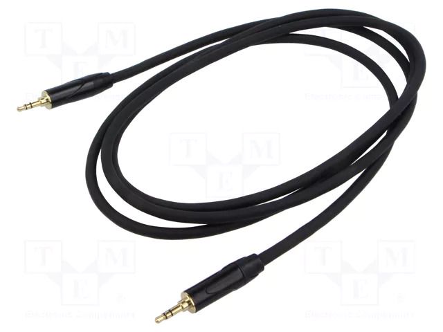 Cable; Jack 3.5mm plug,both sides; 1.5m; black; Øcable: 6mm; PVC REDS MUSIC AU1915BX