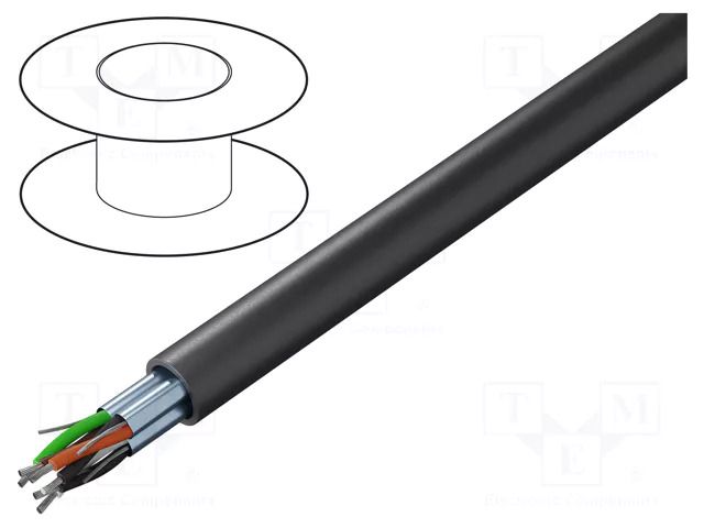 Wire; Alpha Essential C&C; 3x2x24AWG; PVC; black; 300V; 305m ALPHA WIRE 6073C-BK001