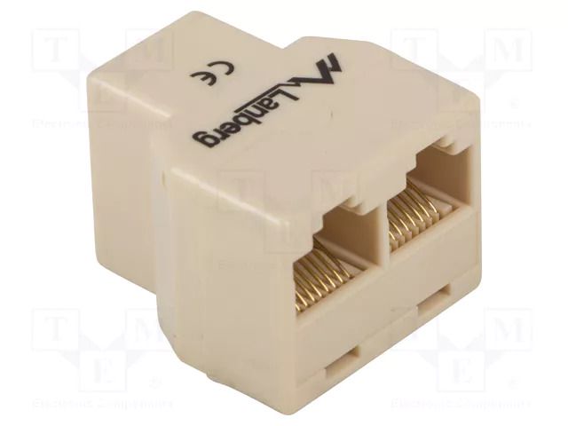 Splitter; brown; RJ45 socket x3; Shielding: unshielded LANBERG AD-RJ45-2RJ45-OU