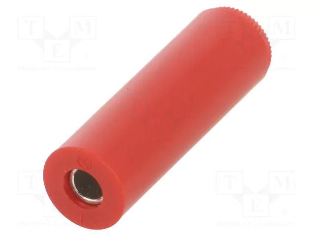 Connector: 4mm banana; socket; 16A; 30VAC; 60VDC; red; tinned; screw HIRSCHMANN T&M KUN10RT