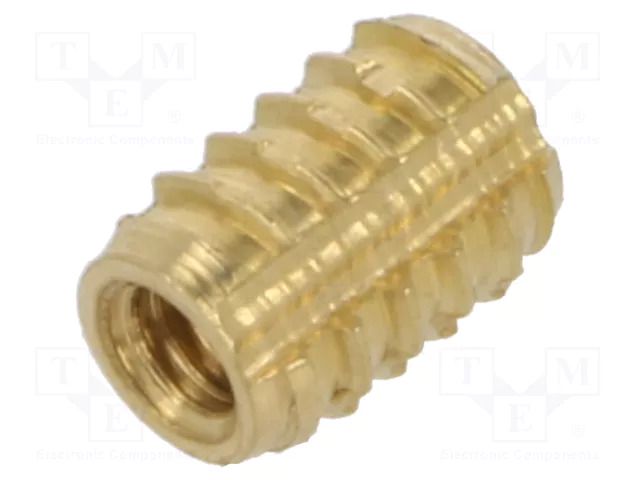 Threaded insert; brass; M2; BN 37915; L: 4.8mm; for plastic TAPPEX KVT-136M2