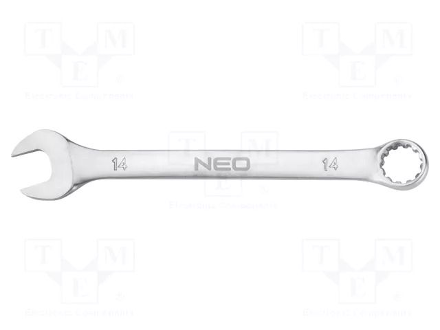 Wrench; combination spanner; 14mm; Chrom-vanadium steel; L: 180mm NEO TOOLS NEO-09-658