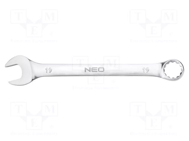Wrench; combination spanner; 19mm; Chrom-vanadium steel; L: 230mm NEO TOOLS NEO-09-663