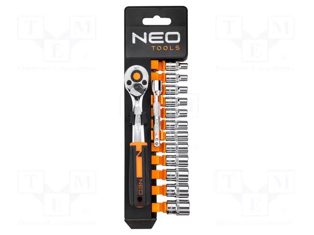 Wrench-set; 6-angles,socket spanner; Chrom-vanadium steel; 1/4" NEO TOOLS NEO-10-000