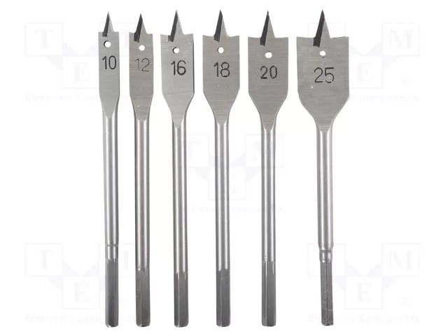 Drill set; for wood,feather; wood,chipboard; 6pcs. PROLINE PRE-26646