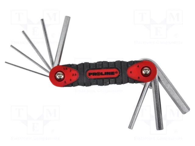Wrench-set; hex key; 1.5mm,2mm,2.5mm,3mm,4mm,5mm,6mm,8mm; 8pcs. PROLINE PRE-48368