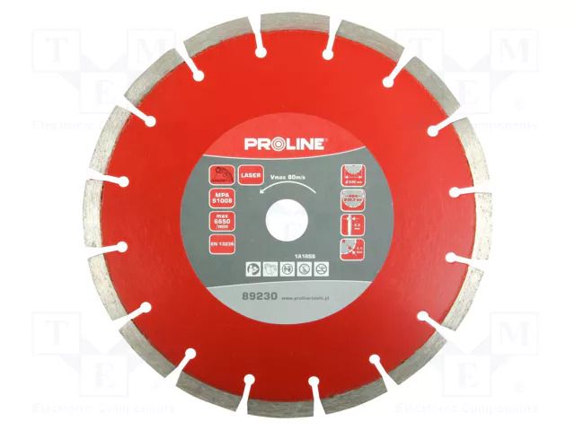 Cutting diamond wheel; Ø: 230mm; Øhole: 25.4mm; Disc thick: 2.5mm PROLINE PRE-89230