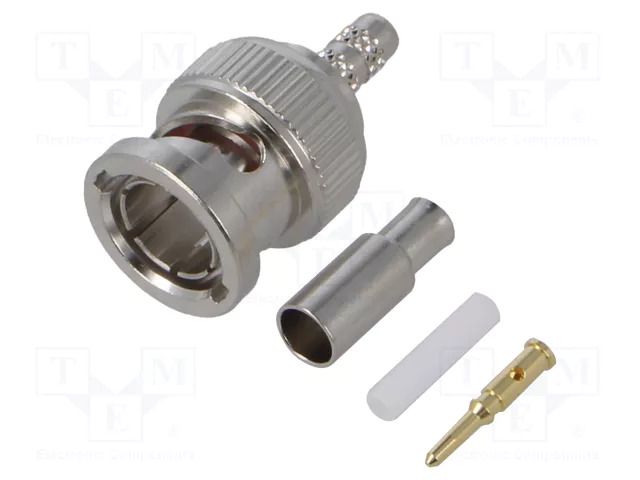 Connector: BNC; plug; male; straight; 75Ω; crimped; RG179,RG187 AMPHENOL RF B1121E2003ND3G675