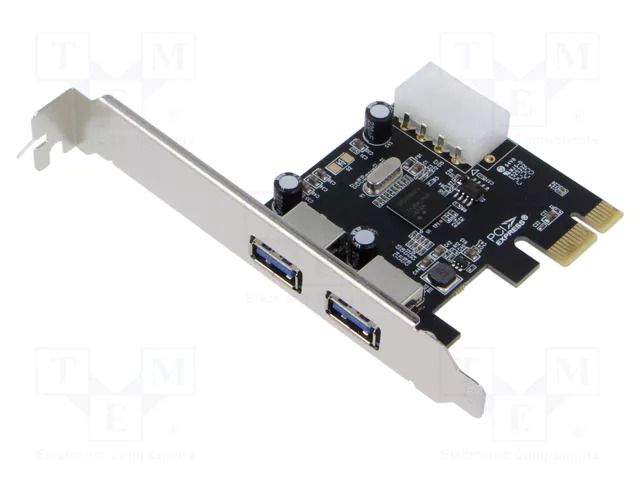 PC extension card: PCIe; MOLEX,PCIe,USB A socket x2; 5Gbps LANBERG PCE-US3-002