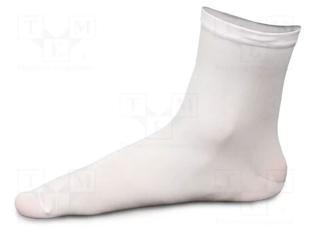 Cleanroom acces: socks; 100pcs; white; cleanroom; 145mm; Size: M ANTISTAT ATS-603-0251