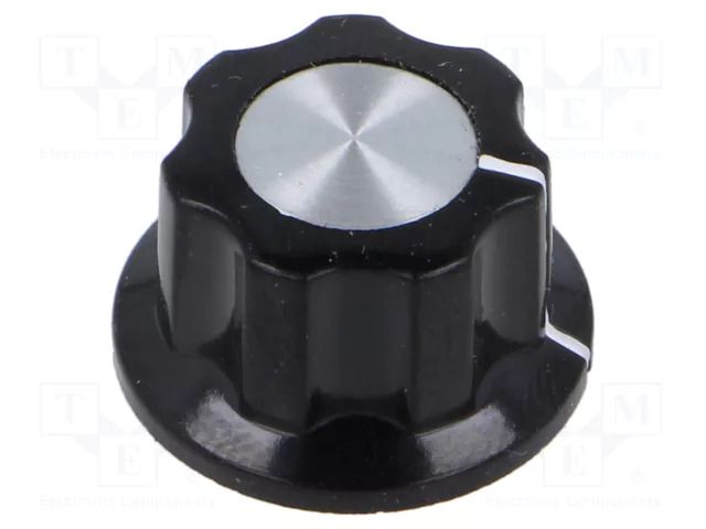 Knob; with flange; bakelite; Øshaft: 6.1mm; Ø15.7x11.5mm SR PASSIVES G19-S/6