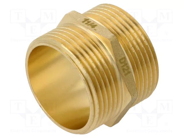 Splice terminal: nipple; male-male,hexagonal; brass CW617N; BR GEBO 280-7BR
