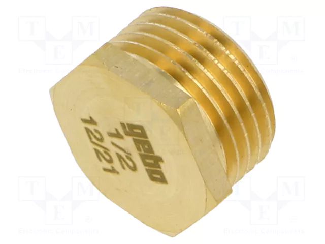 Splice terminal: plug; hexagonal; brass CW617N; BR GEBO 290-4BR